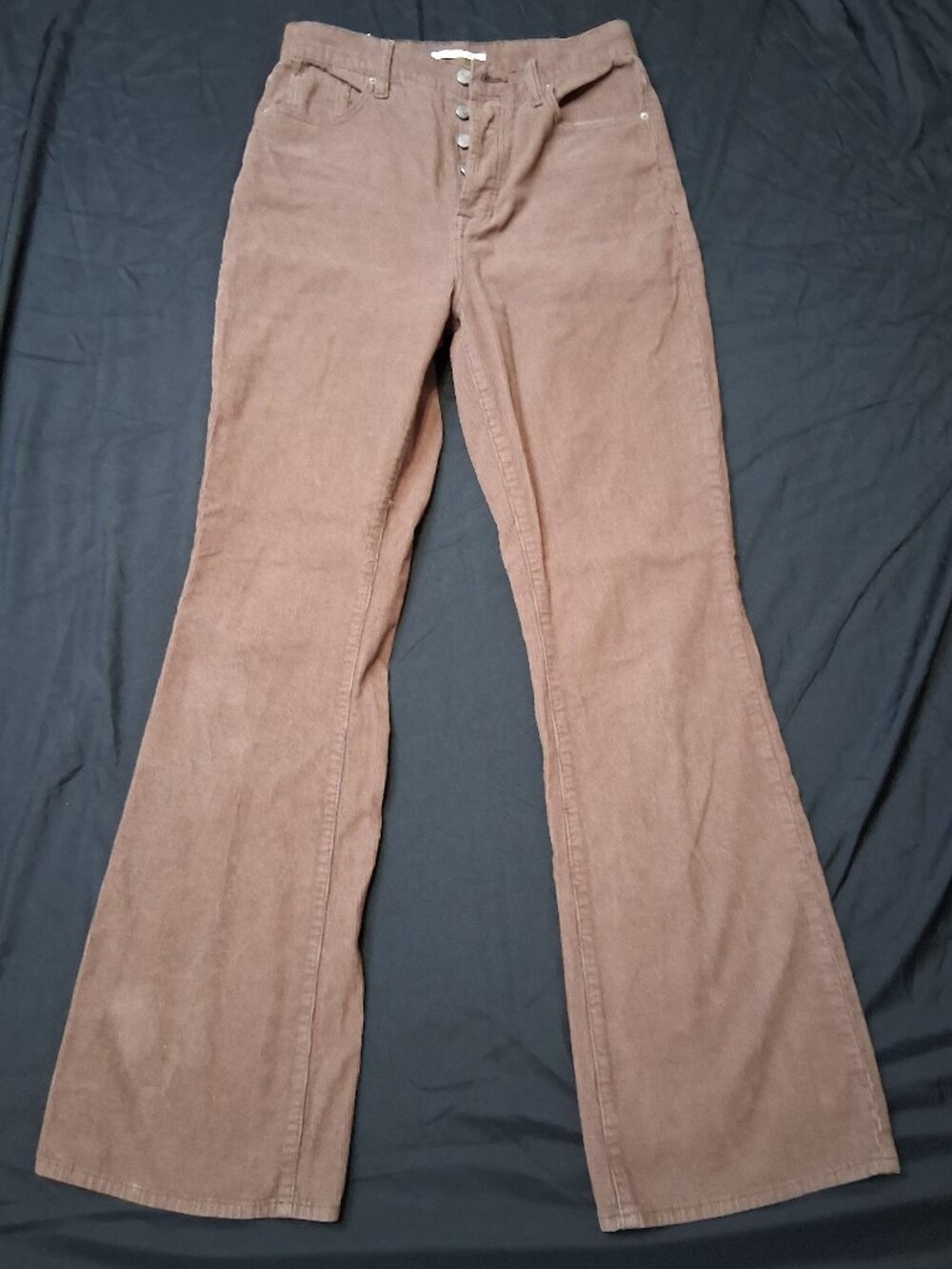 PacSun High Rise Bootcut Corduroy Pants Button Fly Extra Long Tall 100% Cotton